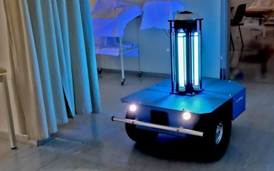 Caster mobile robot has found application as a UVC disinfection solution