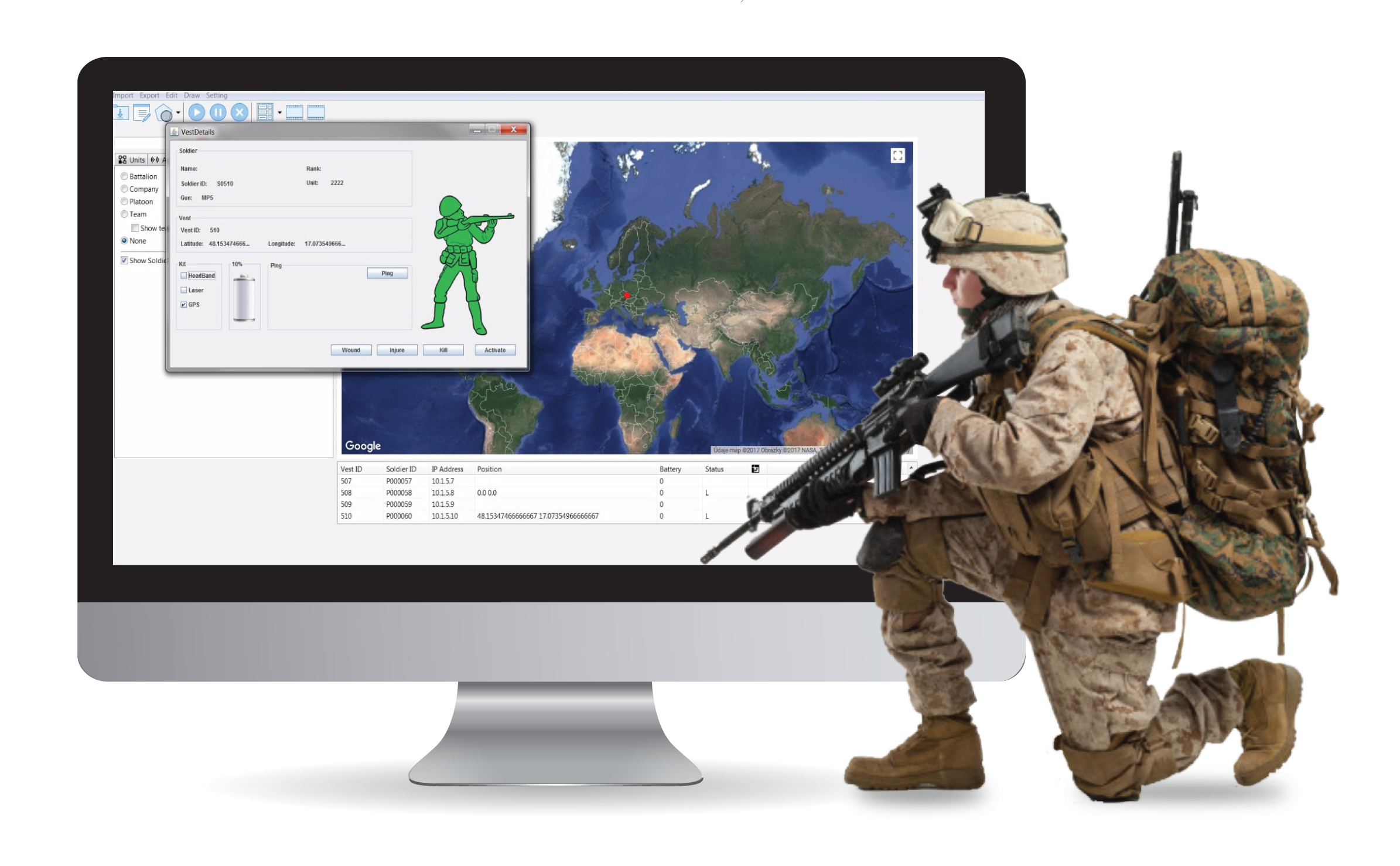 Military simulation software